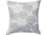 Vankúš s výplňou 40 cm x 40 cm kvetinový vzor bielo-sivý