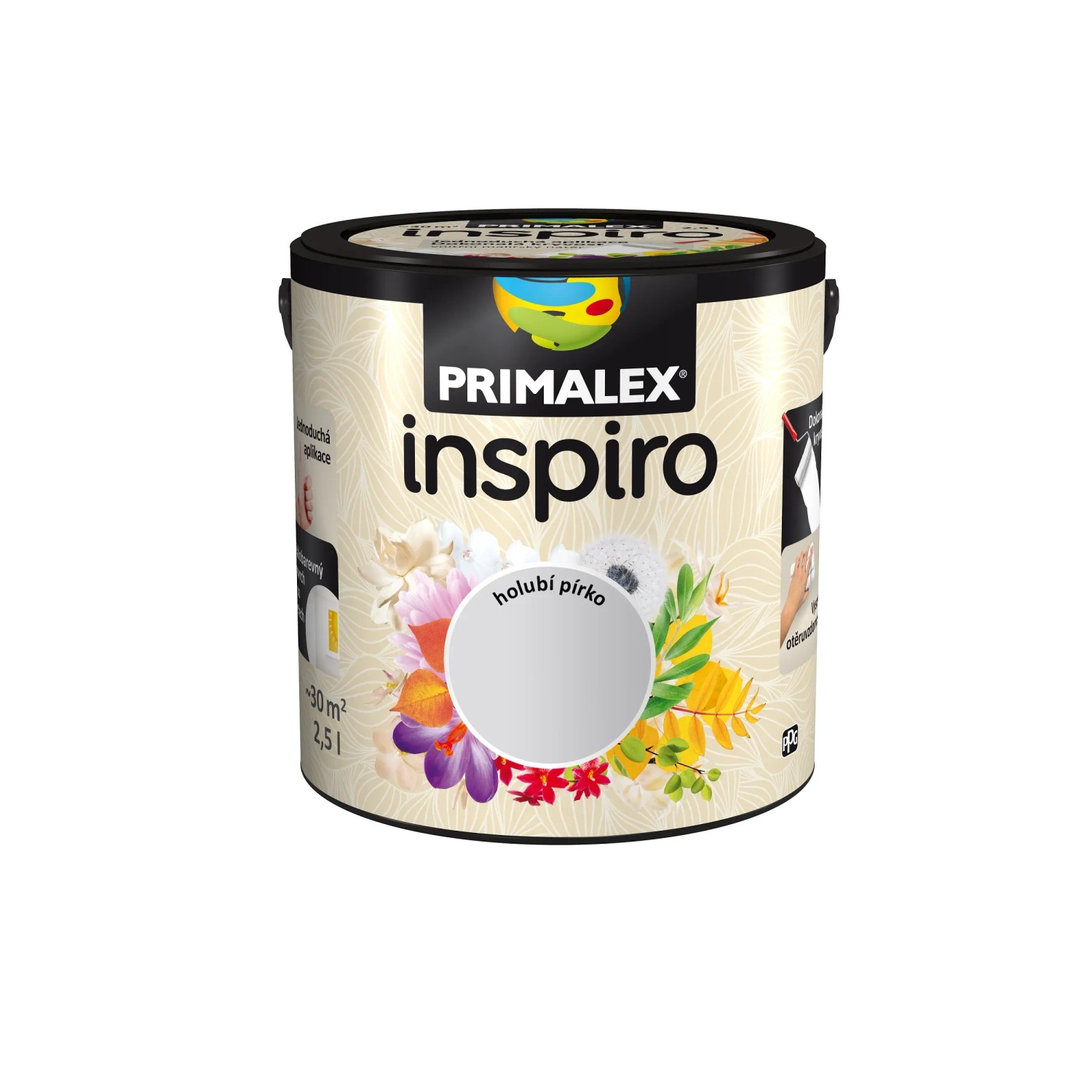 E-shop PRIMALEX Farebný vnútorný maliarsky náter Inspiro holubí pierko 2,5 l