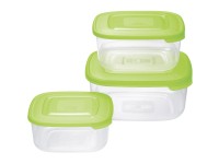 Tontarelli Súprava dóz na potraviny štvorec, zelená, 3 ks