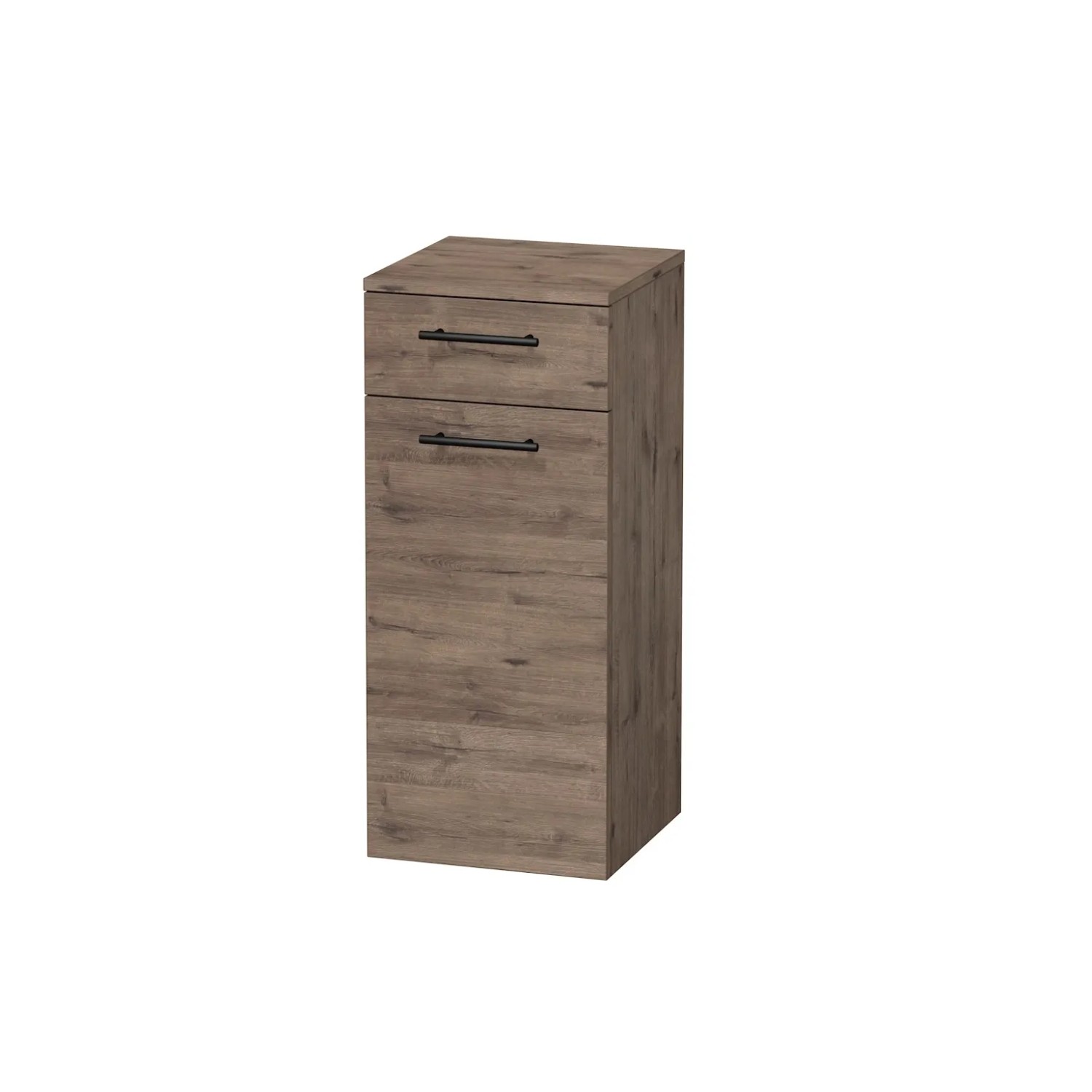 E-shop INTEDOOR Nízka skriňa BEE pravá, úchyt čierny, š. 35 cm, dub Wellington