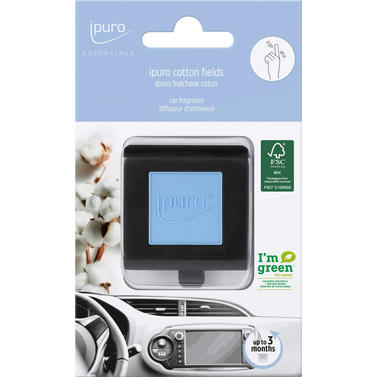 E-shop Ipuro Osviežovač vzduchu do auta Essentials, Cotton Fields, 1 ml