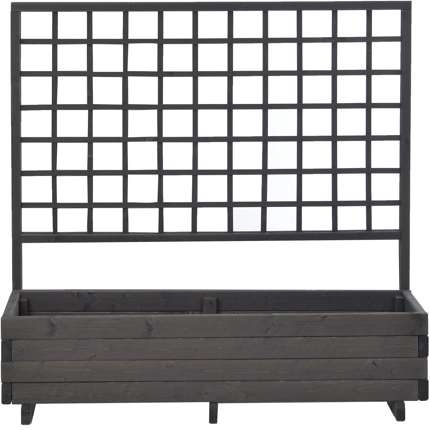 E-shop Gaspo Drevený kvetináč Hellbrunn s trelážou, sivá vintage, 136 x 37 x 140 cm