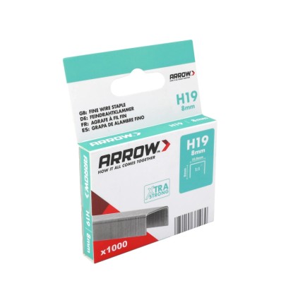 Arrow Drôtené sponky do sponkovačky H19, dĺžka 8 mm, 1000 ks