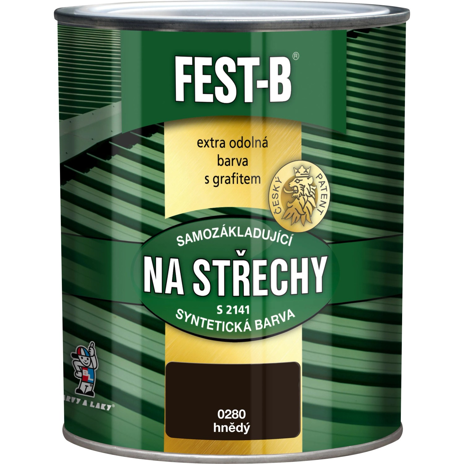 E-shop FEST-B Antikorózny náter na železo 2v1 na strechy S2141, 0280 hnedá, 800 g