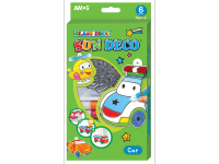 Amos Farby na sklo súprava 6 farieb, 10,5 ml + 6 sklíčok, Autá