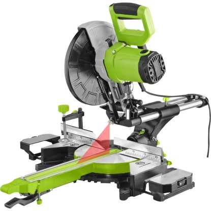 Pokosová píla Zipper ZI-KGS255DS s laserom pre presné rezy do dreva, plastu a hliníka.