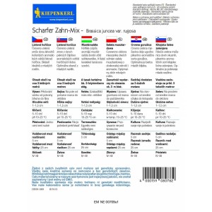 Semená Kiepenkerl Ostrý zub Mix, Brassica juncea, pre ázijskú zeleninu a šalát.