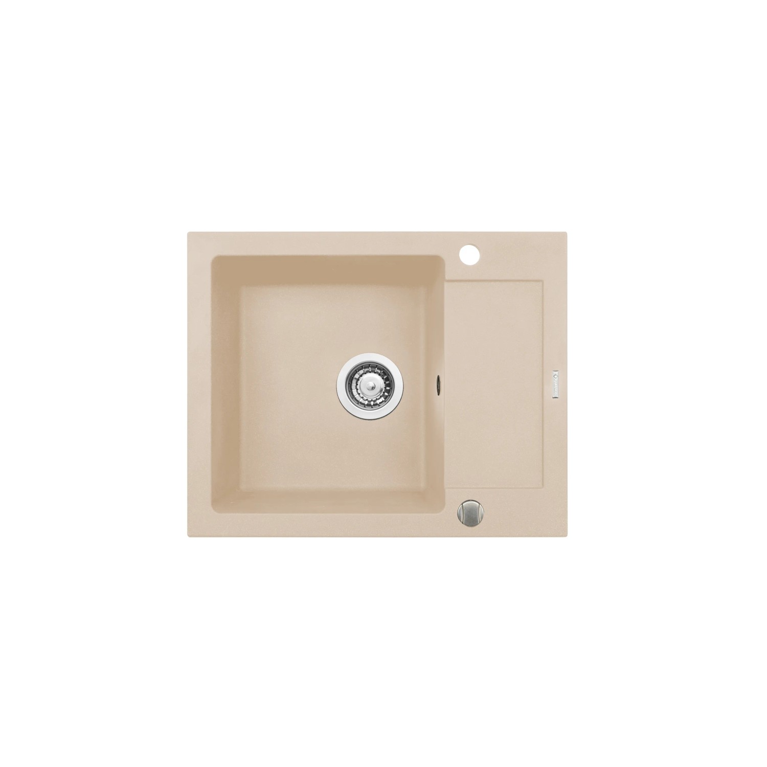 E-shop Pyramis Granitový drez s odkvapkávačom Mido 1B 1D, sand beige, 62 x 50 cm