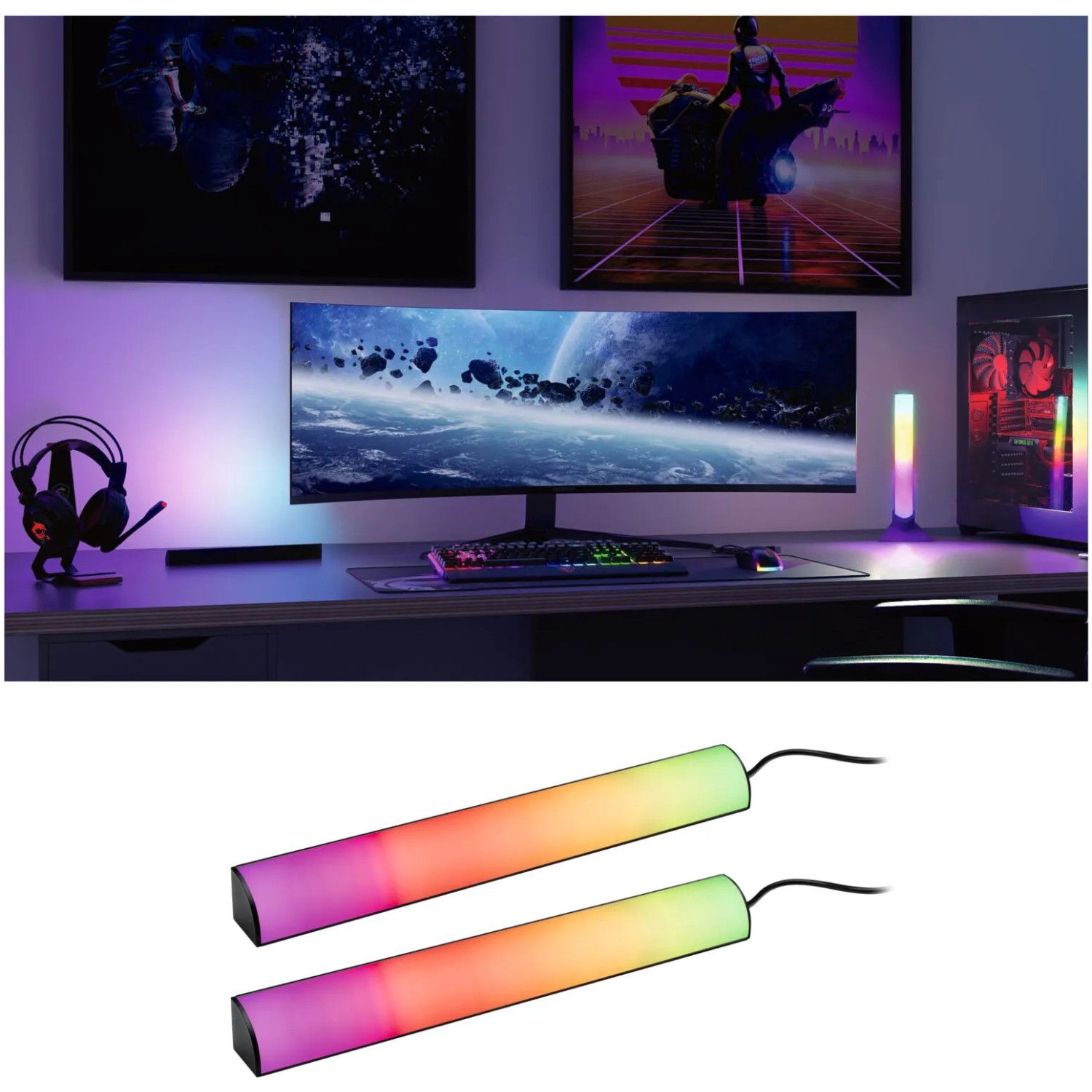 E-shop Paulmann LED stojaca lampa EntertainLED svetelný stĺp, 2 ks, 30 cm