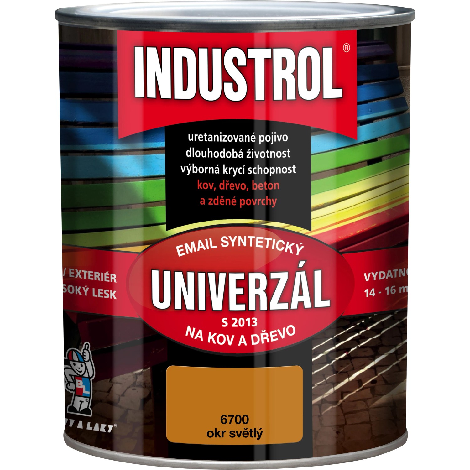 E-shop INDUSTROL Email na kov a drevo S2013 UNIVERZÁL 6700 okr svetlý 750 ml