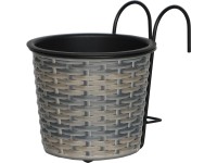 Závesný kvetináč z polyratanu svetlo sivohnedý pr. 19 x 22 cm