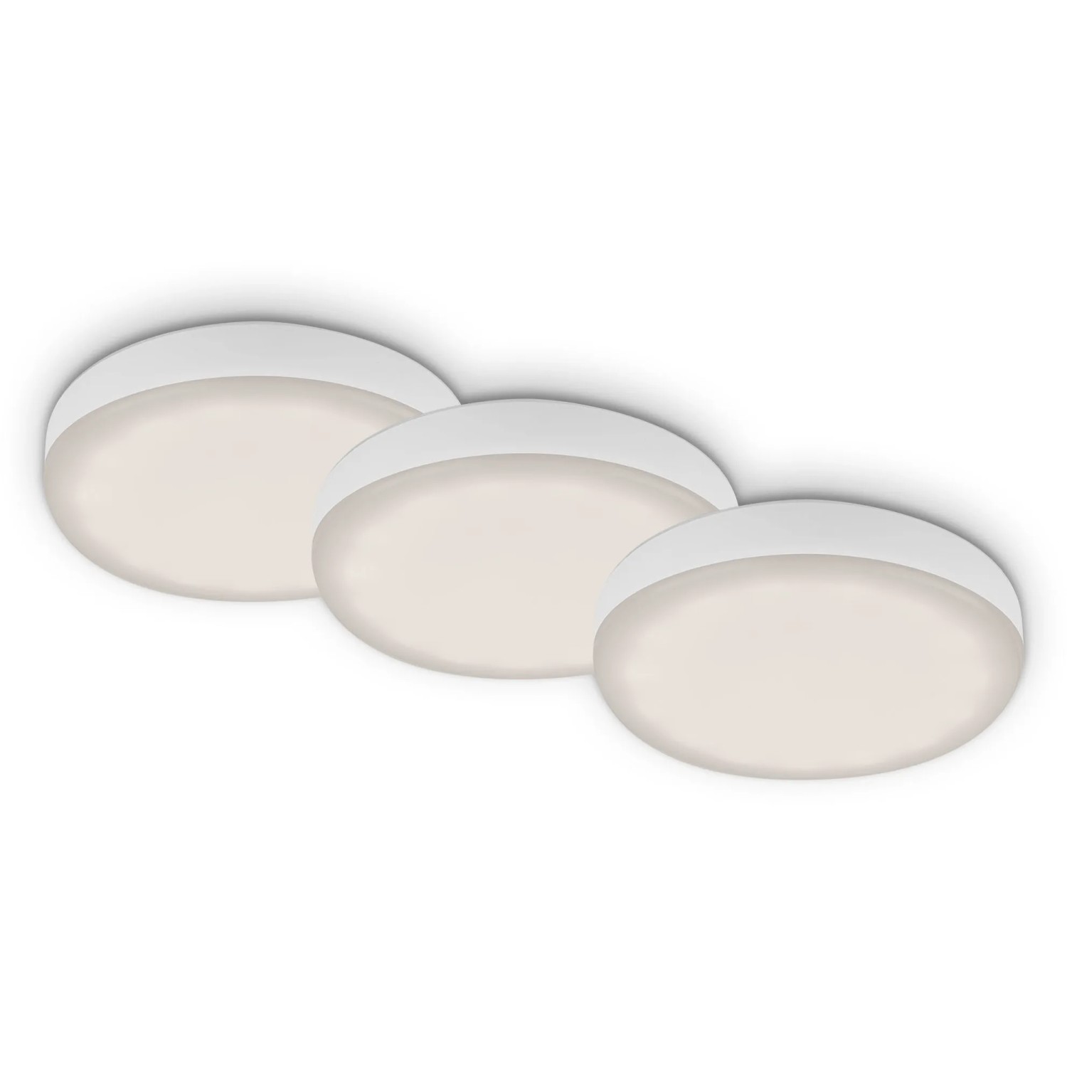 E-shop BRILONER Prisadené LED svietidlo PLATINE 3W 350 lm 4000K IP44 pr. 75x35 mm 3ks