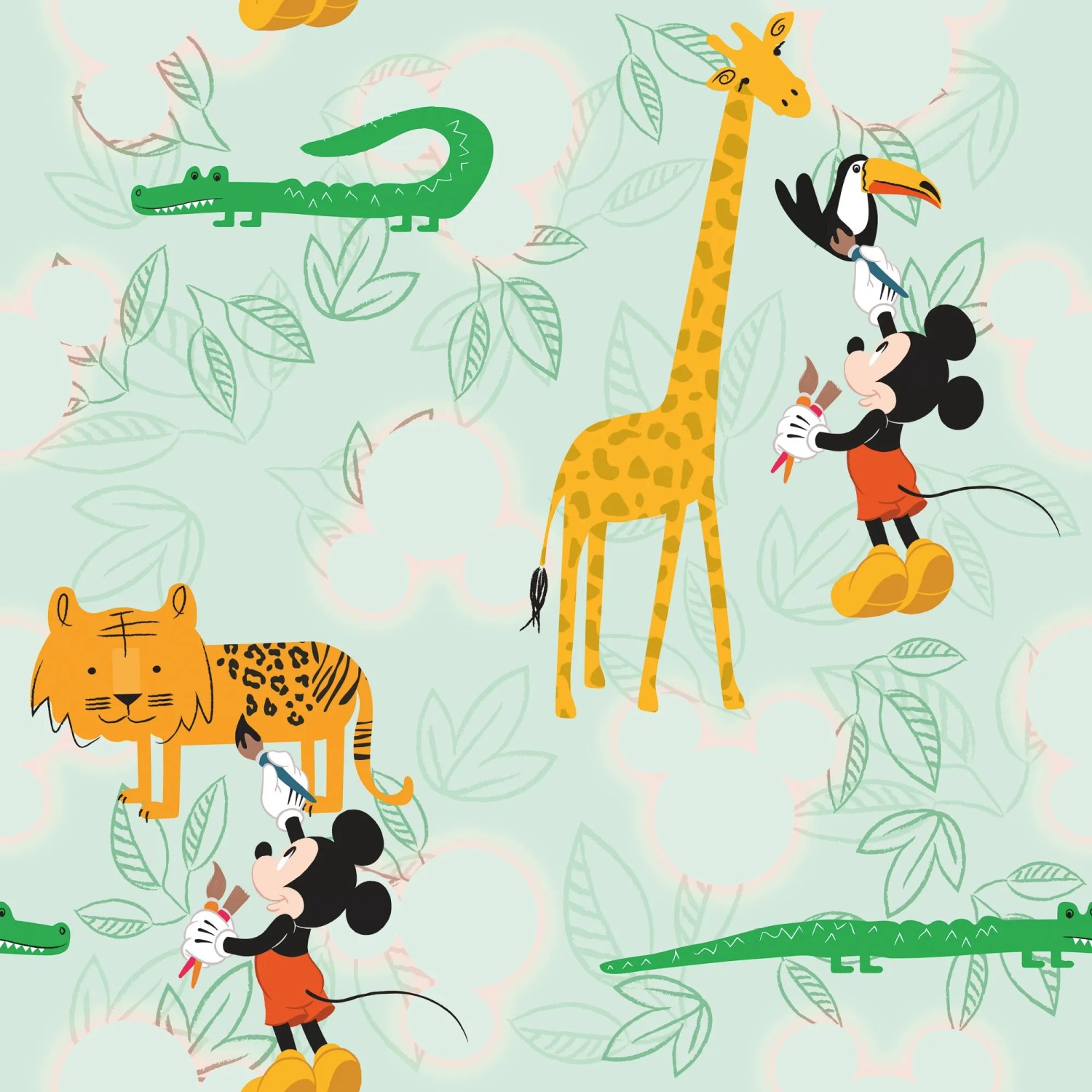 E-shop Komar Vliesová fototapeta Mickey Doodle Zoo 53 x 10,05 cm