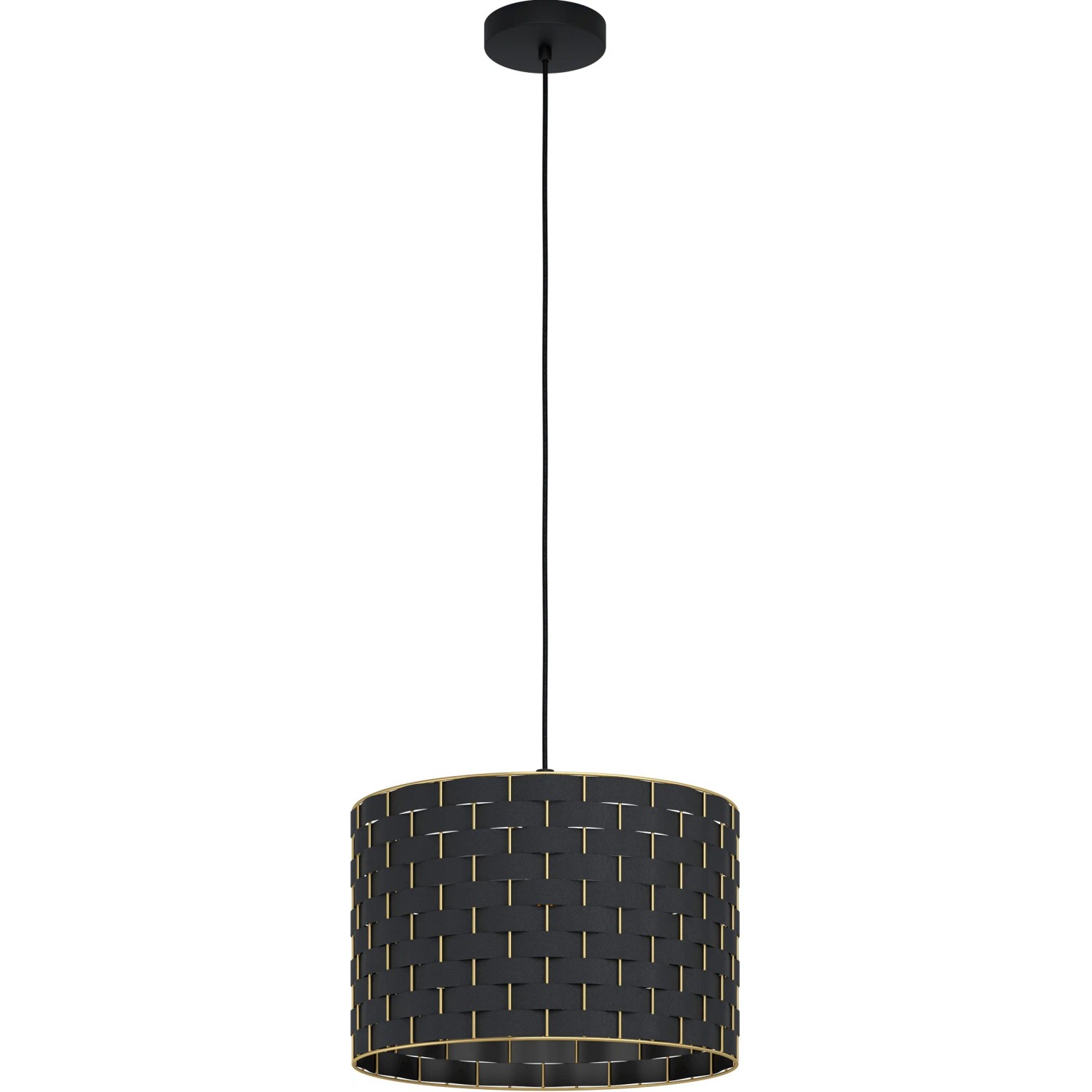 E-shop EGLO Záves. svietidlo MARASALES čierna/mosadz pre 1 x E27 max. 40W, pr. 38x110cm