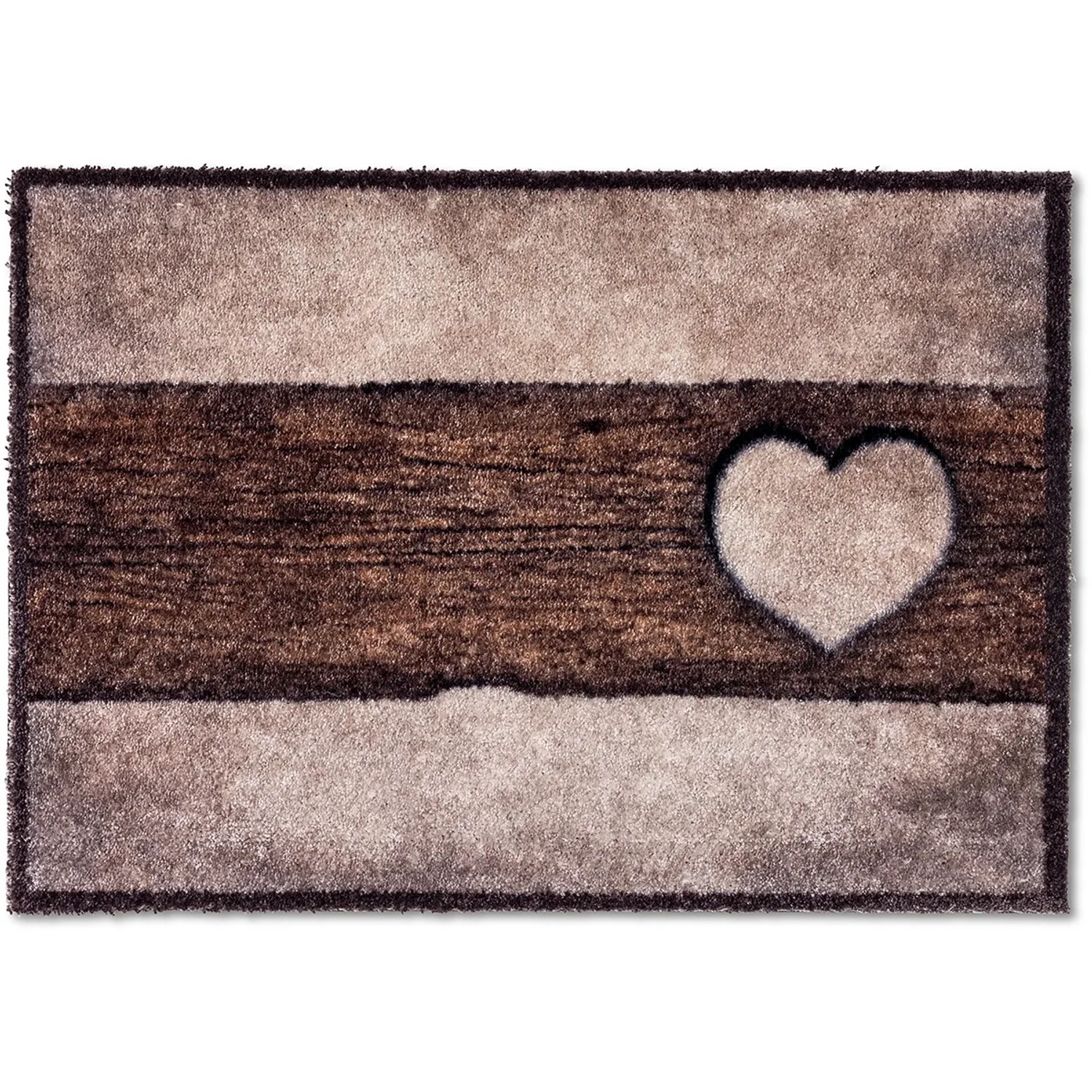E-shop Astra Vstupná čistiaca rohož Pure & Soft, drevo, srdce, 50 x 70 cm