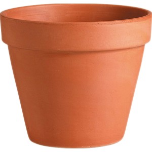 Štandardný terakotový kvetináč Deroma, Ø 15 cm, pre vnútorné aj vonkajšie použitie.