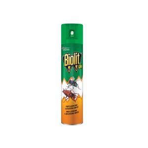 Biolit Uni sprej proti lietajúcemu a lezúcemu hmyzu.