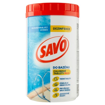 SAVO Dezinfekcia do bazéna chlorové tablety maxi 6 x 200 g (1,2 kg)