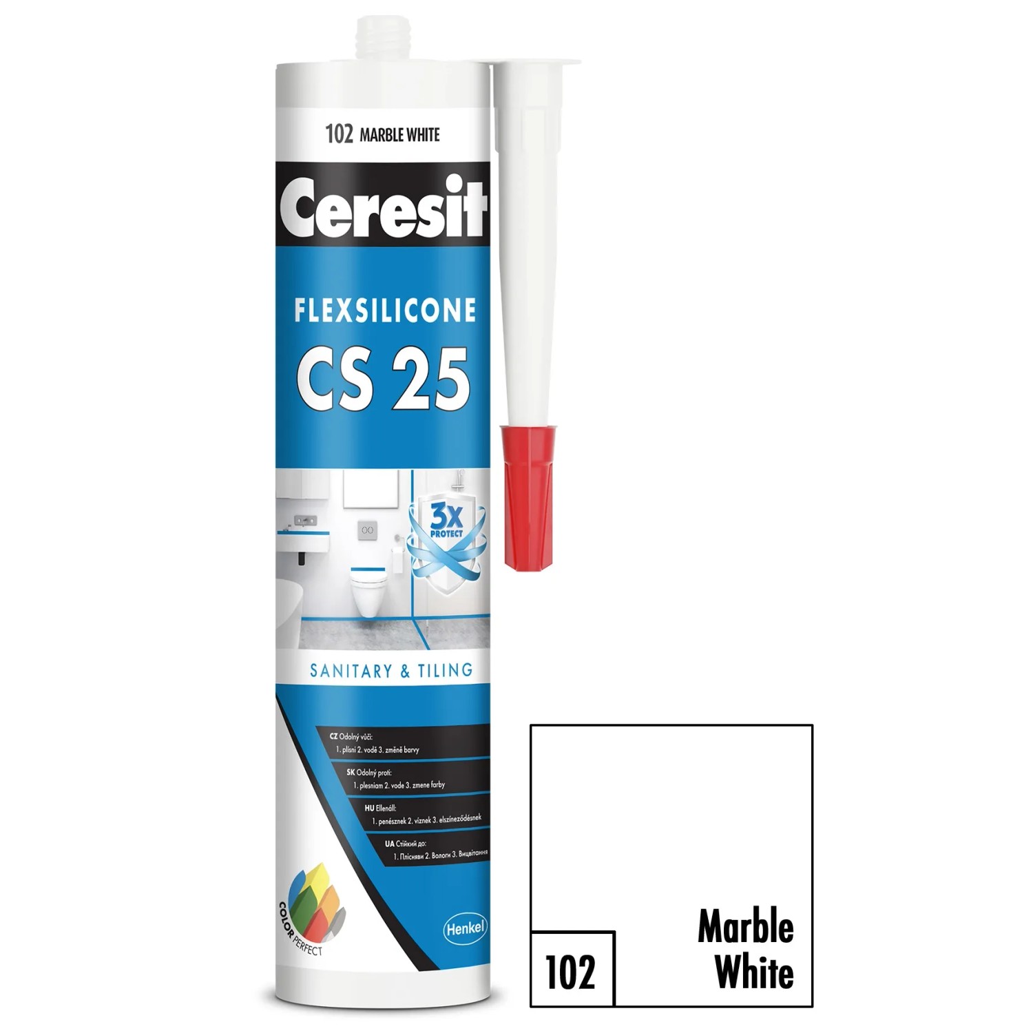 E-shop CERESIT CS 25 Sanitárny silikón 102 Marble White 280 ml