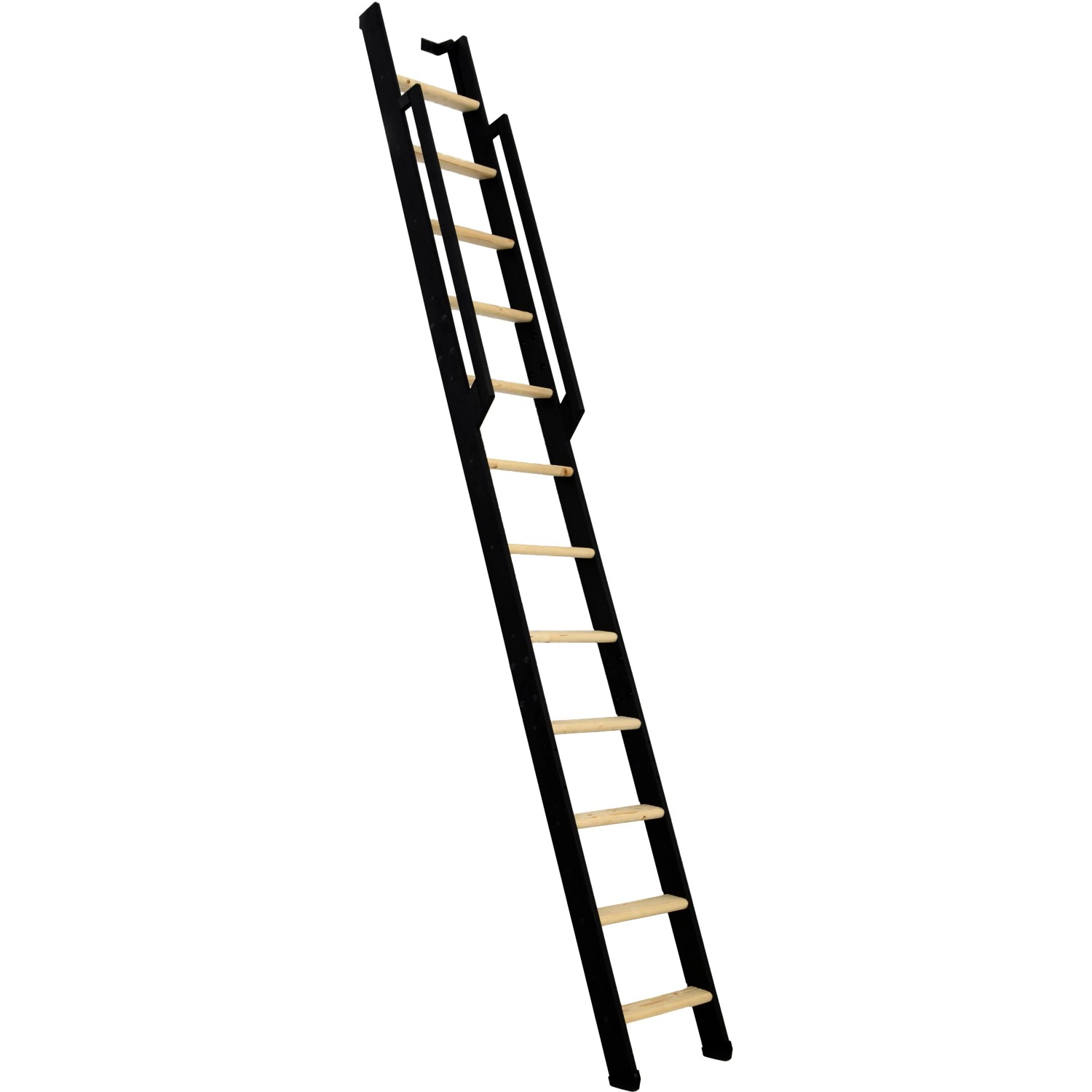 E-shop Minka STAIRS Priame rebríkové schodisko Strong smrk/čierna, 12 schodov, 290 cm