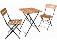 BWO Zostava balkónového nábytku Acari kov/akáciové drevo 3dielna