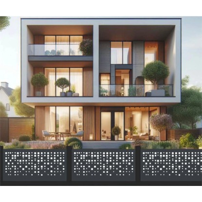 MEGACORP Dizajnové plotové pole KOSTIČKY NÁHODNÉ pozinkovaná oceľ 1900 x 400 mm