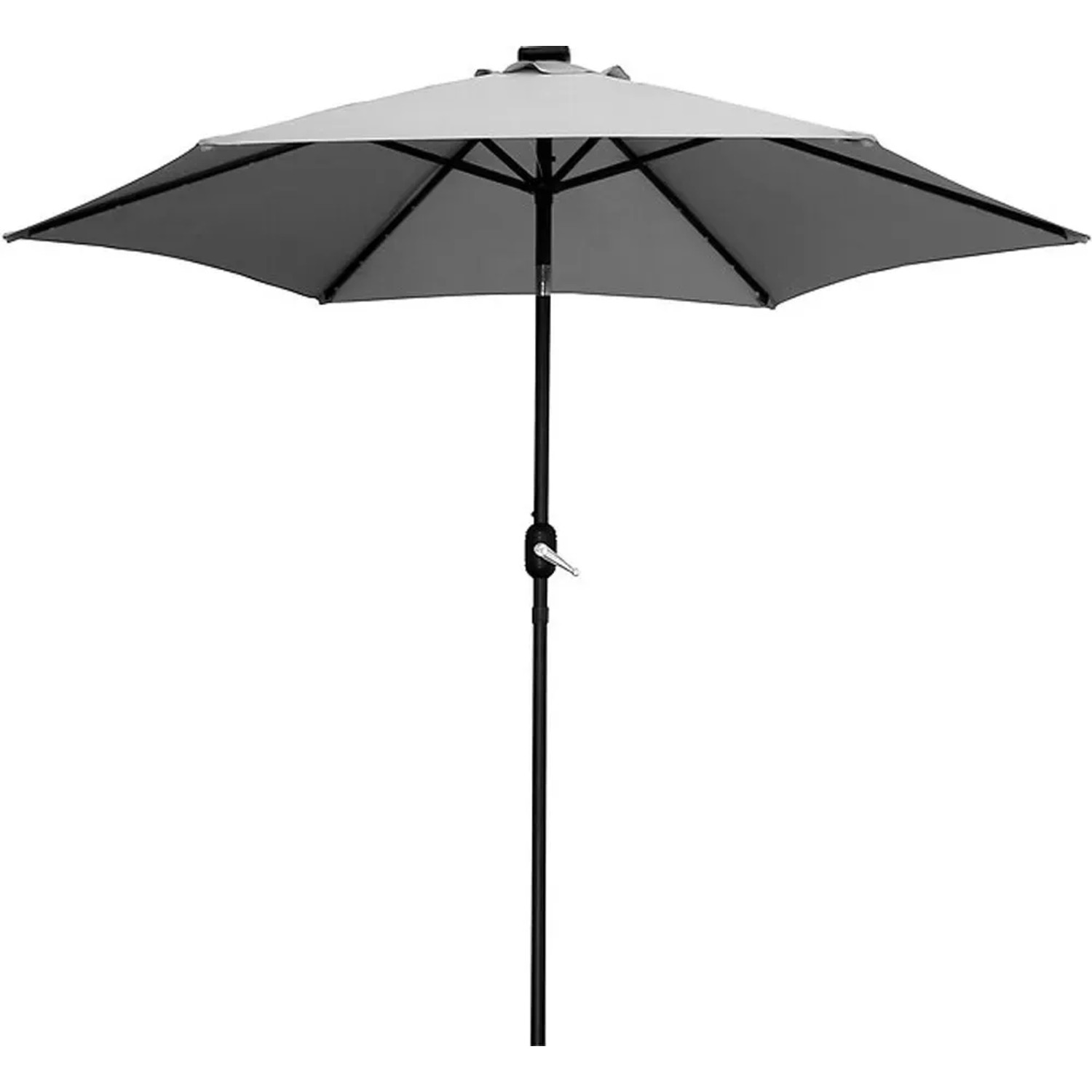 E-shop Wando Slnečník LED, sivý, pr. 270 cm