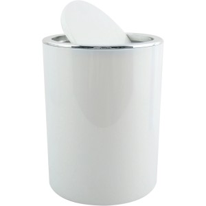 Biely kozmetický kôš (6 l) s výklopným vekom do kúpeľne a na WC.