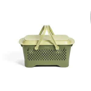 Plastia Košík na zber s vekom zelený 47,5 x 27,2 x 23,4 cm