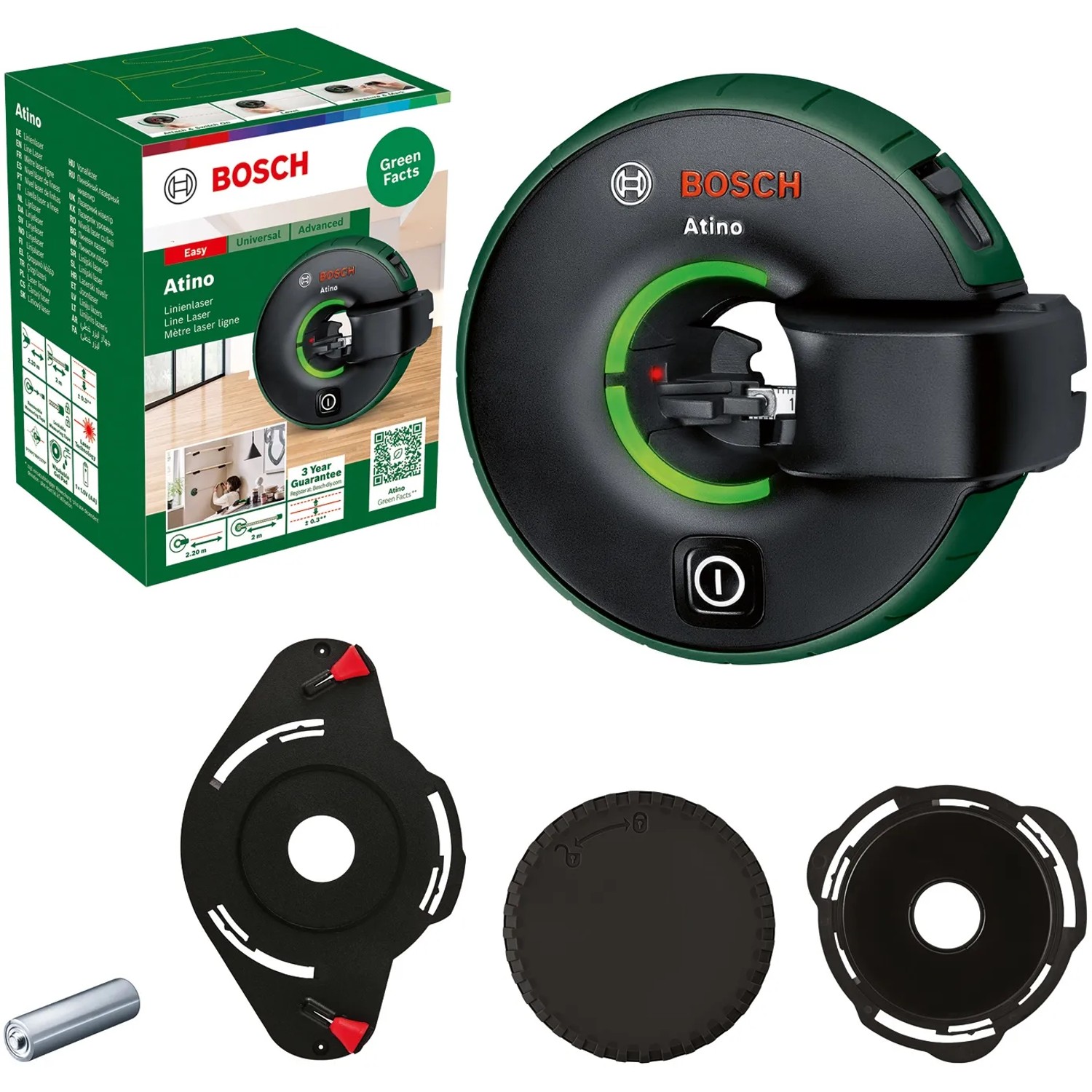 E-shop Bosch Čiarový laser Atino s meracím pásmom 2 m, čierna