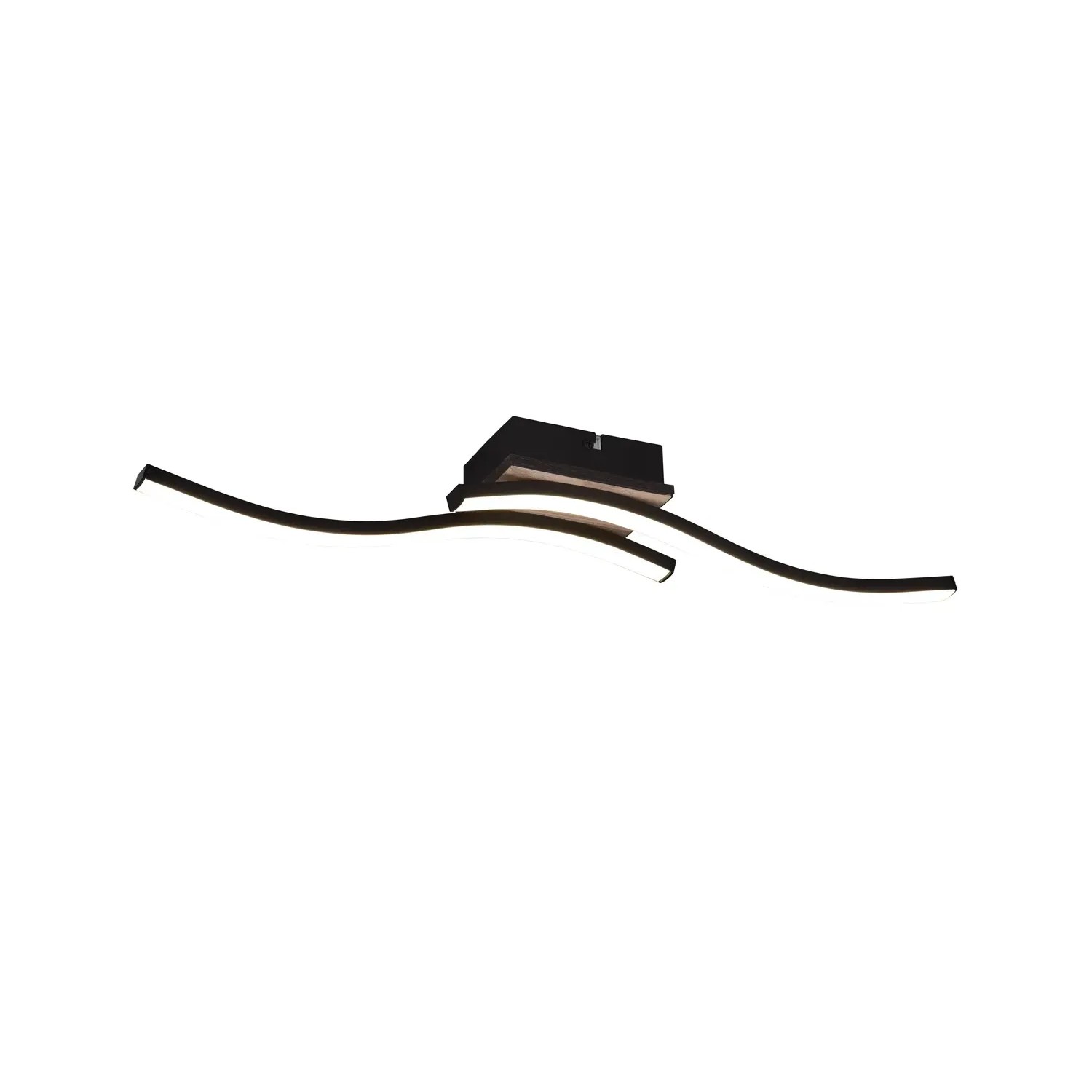 E-shop Reality Stropné LED svietidlo Route, 2x5W, 2x500 lm, 3000 K, matná čierna, 56 cm