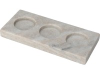 Koopman Mramorový svietnik na čajové sviečky pieskový 18 x 8 x 1,5 cm