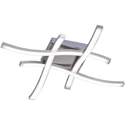 Reality Stropné LED svietidlo Route, 4-bodové, 4x5W, matný nikel, 46 x 46 cm