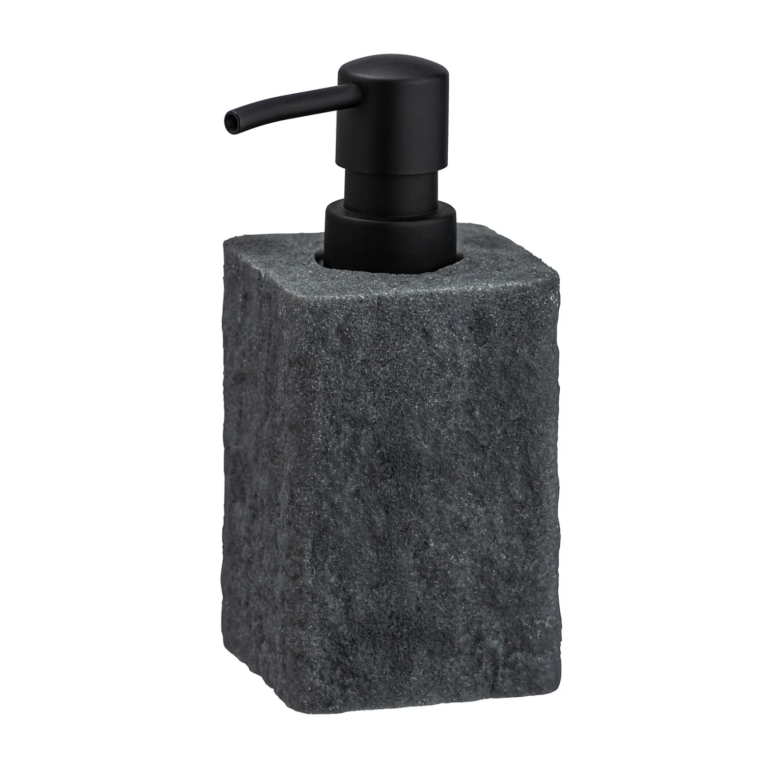 E-shop Wenko Dávkovač mydla Villata 0,3 l polyrezín 7 x 15 x 7 cm antracitový