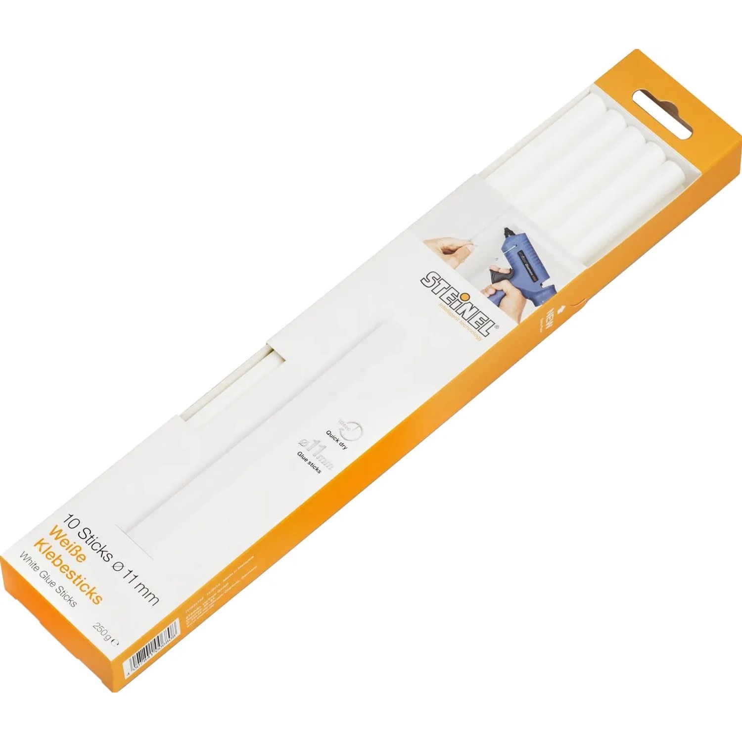 E-shop Steinel Tyčinky do tavnej lepiacej pištole, biela, pr. 11 mm, 10 ks