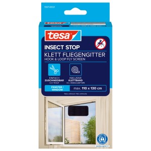tesa Insect Stop sieť proti hmyzu na okná, antracit. Jednoducho strihateľná, s páskou na suchý zips.