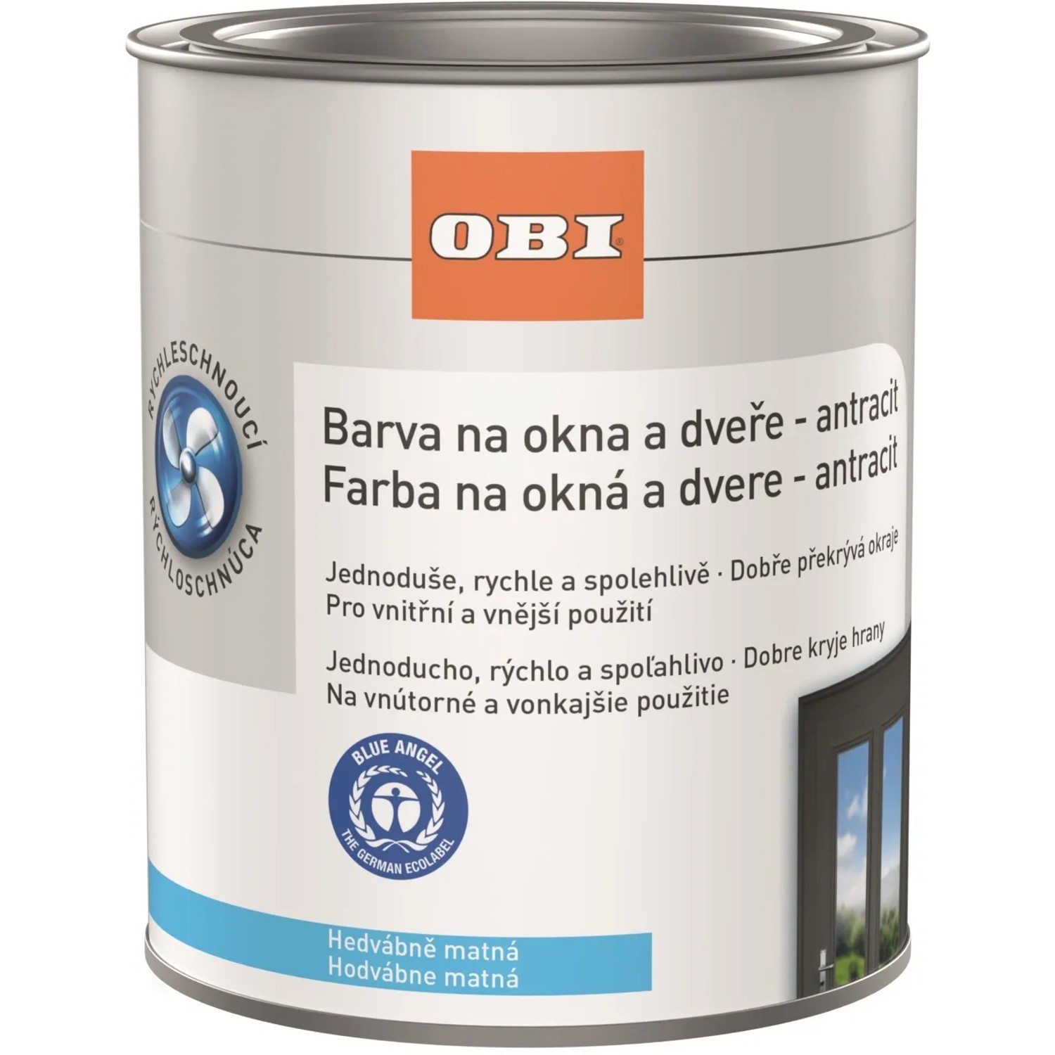E-shop OBI Farba na okná a dvere hodvábne matná antracitová 375 ml