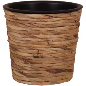 Prírodný obal na kvetináč z vodného hyacintu, Ø 21 cm, ideálny do interiéru.