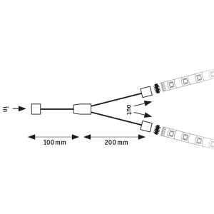 Paulmann MaxLED Y-Splitter (30cm, biely): Rozbočovač pre paralelnú inštaláciu LED pásov.