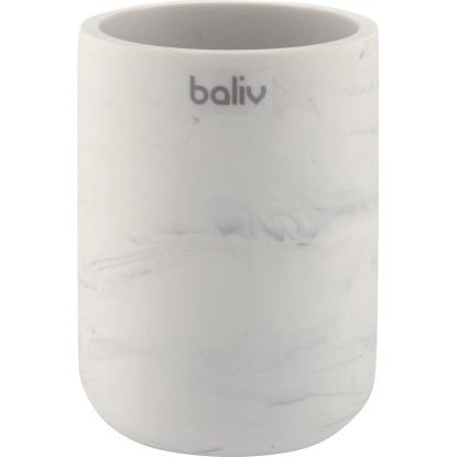 baliv Pohár na zubné kefky Retro Futures mramor bielo-sivý