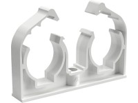 PVC dvojitá príchytka pre CU rúrku, 28 mm