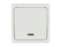 SEZ Jednopólový spínač so signalizáciou Standard DS S 1101-1 B biely 28x82x82mm